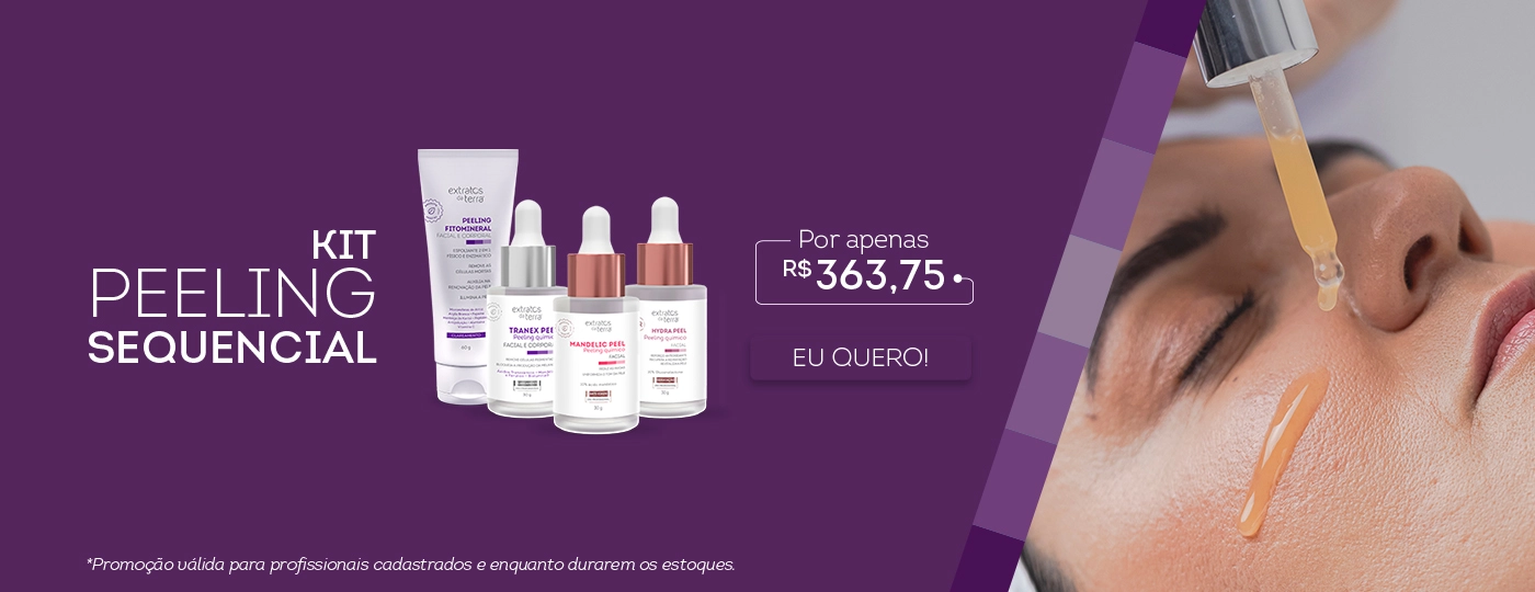 Kit peeling sequencial profissional Extratos da Terra para protocolos faciais